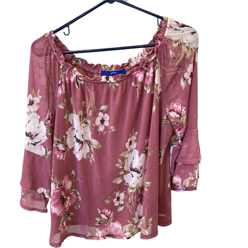 APT 9 women’s floral blouse Sz PXL
